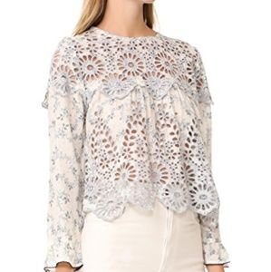 Ganni Lace Cutout Blouse
